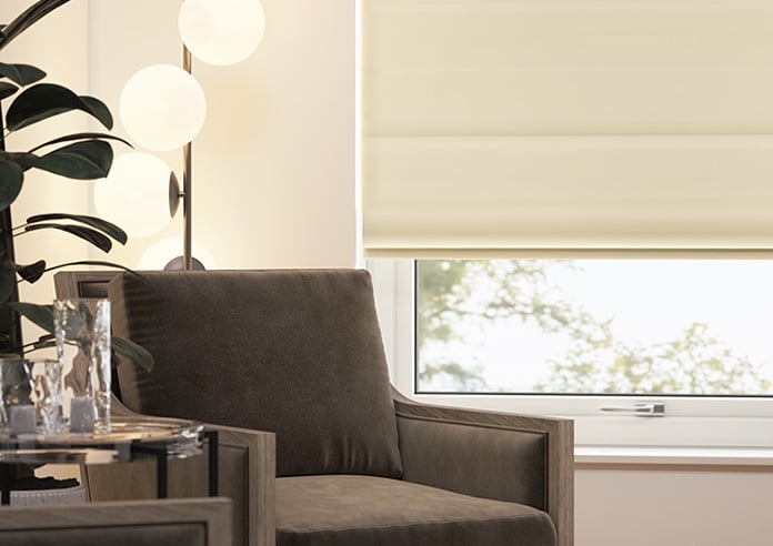 Kyoto Faux Silk, Sand - Motorised Roman Blind - Image 5